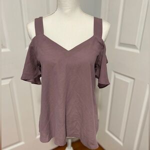 Tulle cold shoulder blouse